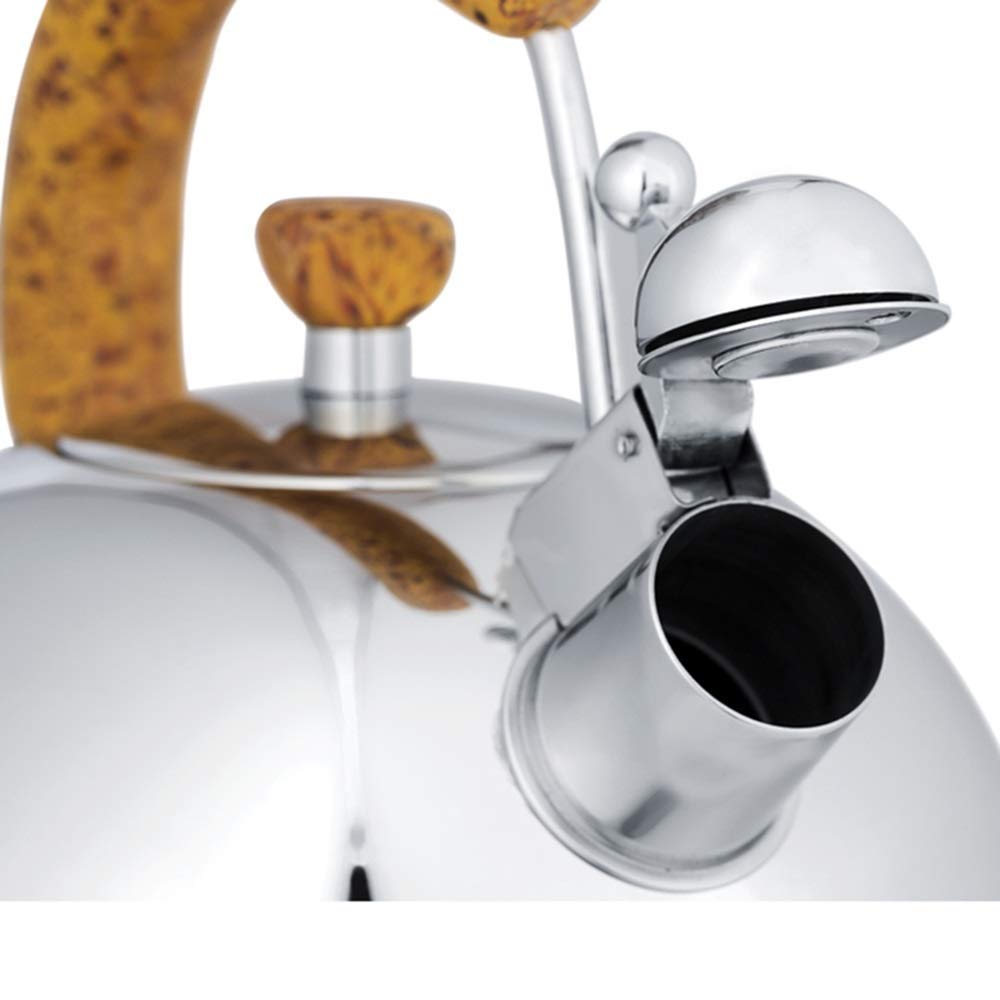 Premium Stainless Steel Whistling Stovetop Tea Kettle - 2.5L Capacity with Ergonomic Handle for Safe Pouring - Classic Silver Teapot for Gas & Electric Stoves - Perfect for Tea, Coffee & Hot Water Preparation in Home Kitchen