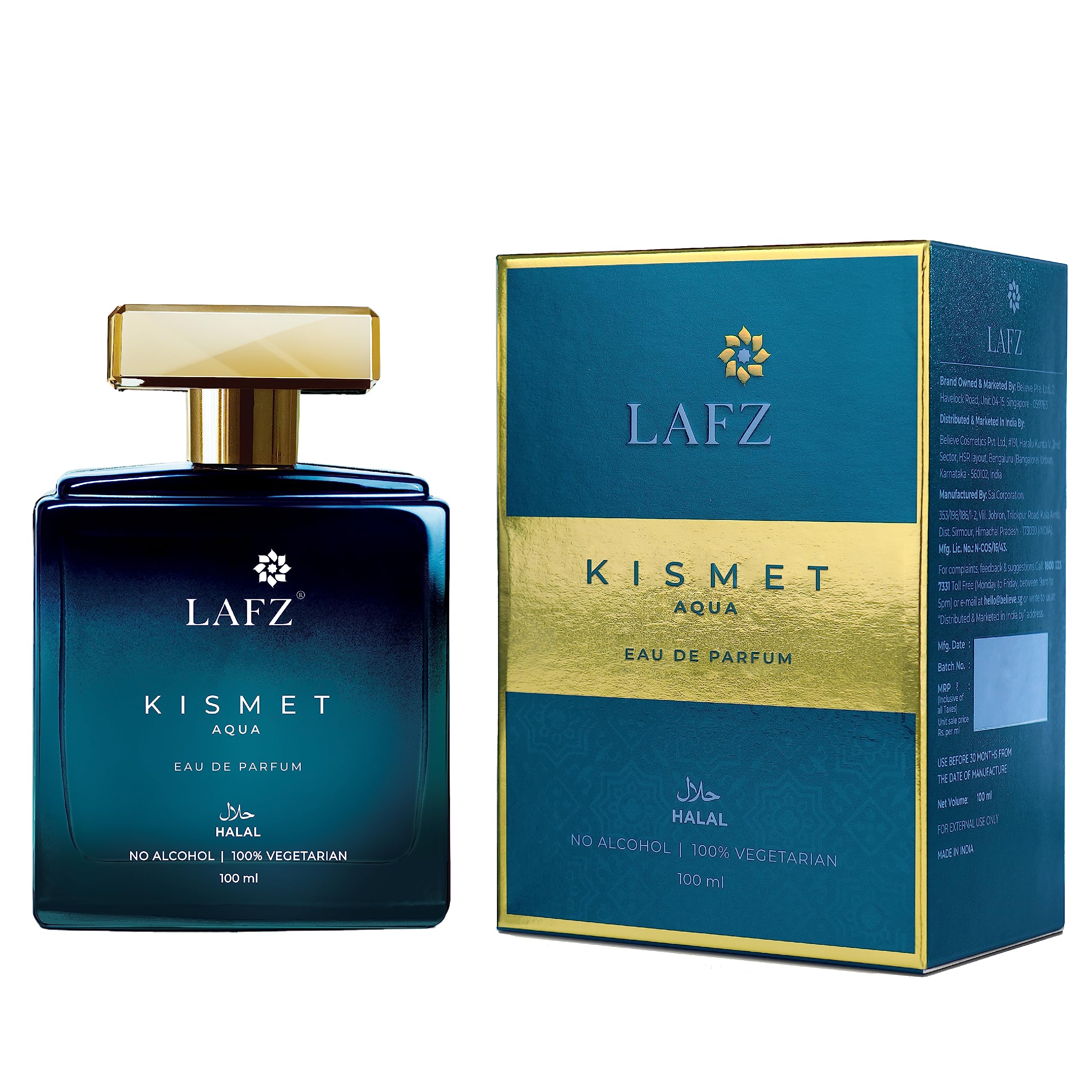 LAFZ No Alcohol Perfume Kismet Aqua EDP - Alcohol-Free Fragrance for Men & Women | 100ml Eau de Parfum | Long-Lasting Scent for Work, Date Night & Special Occasions
