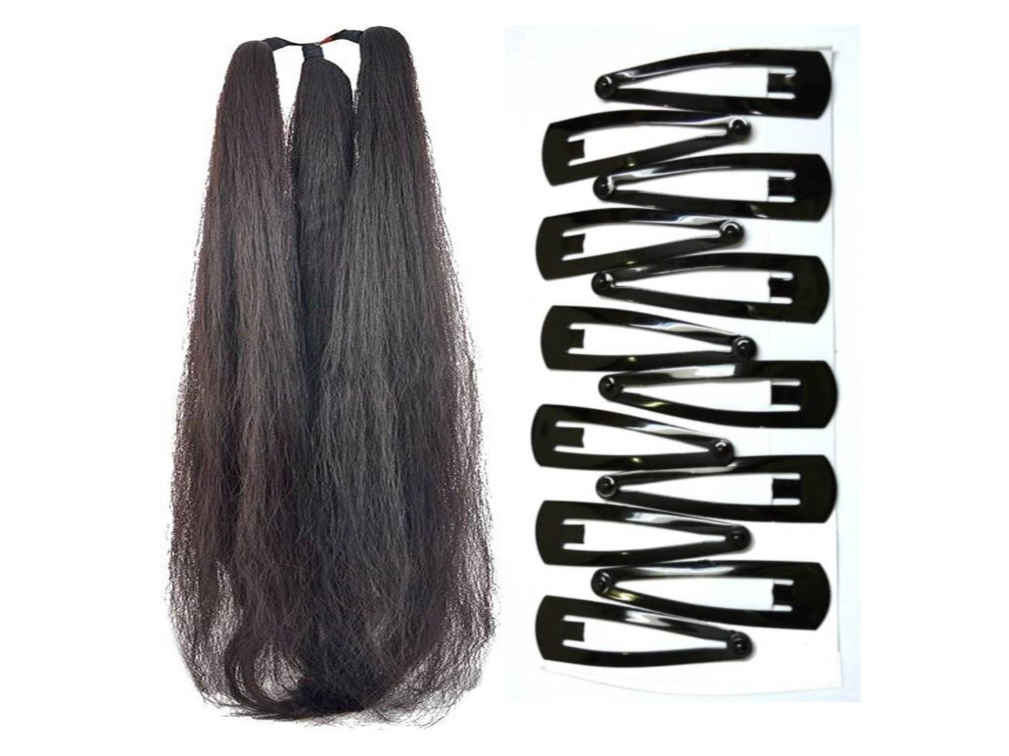 Chanderkash 24 Inch Brown Hair Parandi with Hair Clips - Traditional Indian Hair Extension for Weddings, Parties & Festivals