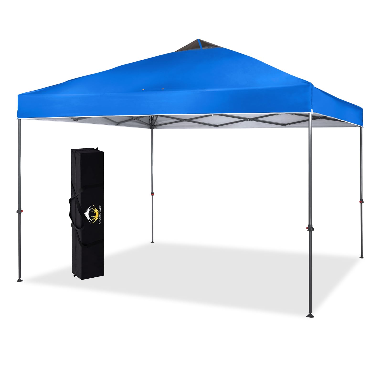 CROWN SHADES 10x10 Pop Up Canopy Tent - Portable Outdoor Canopy with Carry Bag, Instant Shelter for Camping, Beach, Picnics, Sports Events (Blue) - Weather Resistant & Easy Setup
