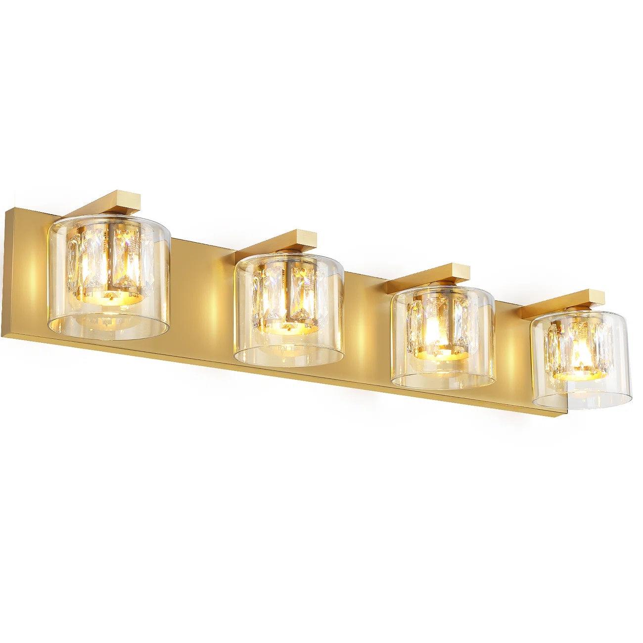 Kolt Modern 4-Light Bathroom Vanity Light Fixture - Brushed Nickel Finish for Bathroom Mirror Lighting, Perfect for Modern Home Decor and Vanity Makeup Area