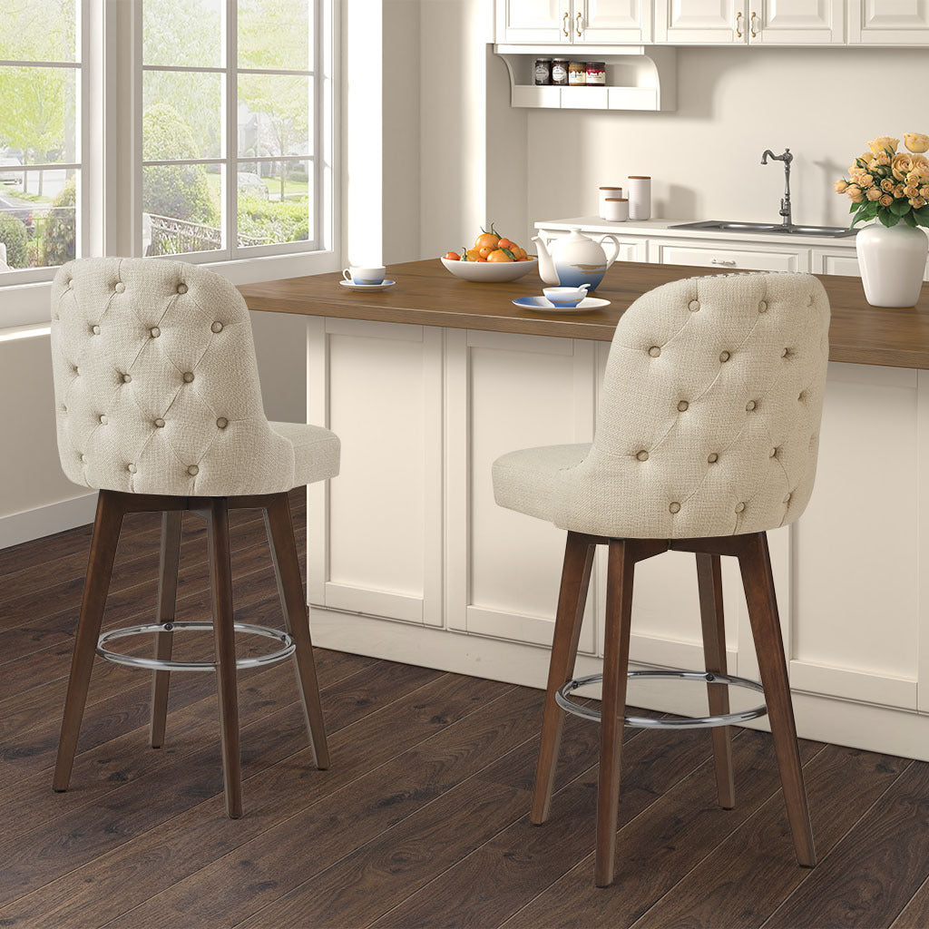 Swivel Counter Stool with Adjustable Height - Modern Bar Stools for Kitchen Island, Breakfast Nook & Home Bar - Comfortable 360-Degree Rotating Seat