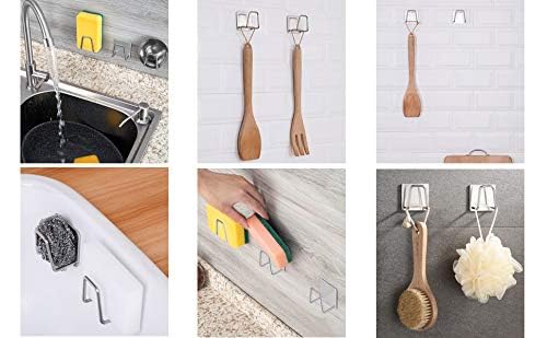Stainless Steel Sponge Holder with Hook - Quick Drying Rustproof Kitchen Sponge Caddy for Sink, Waterproof Soap Dish & Sponge Storage (2 Pack) - Perfect for Kitchen, Bathroom & RV Organization