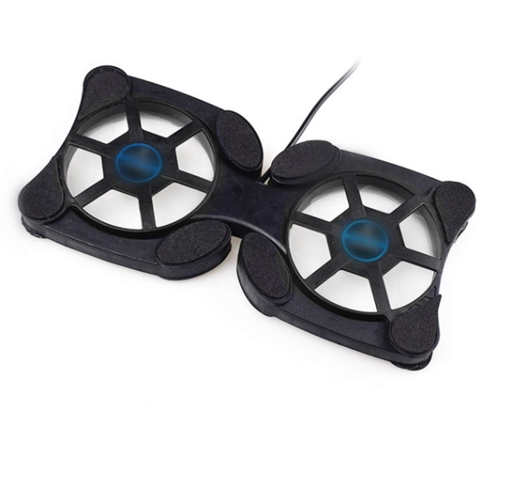 QONBV Rotatable USB Cooling Pad with Dual Fans - Portable Laptop Cooler Stand for 8-14 Inch Notebooks - Perfect for Office, Gaming & Home Use (Color: 02)