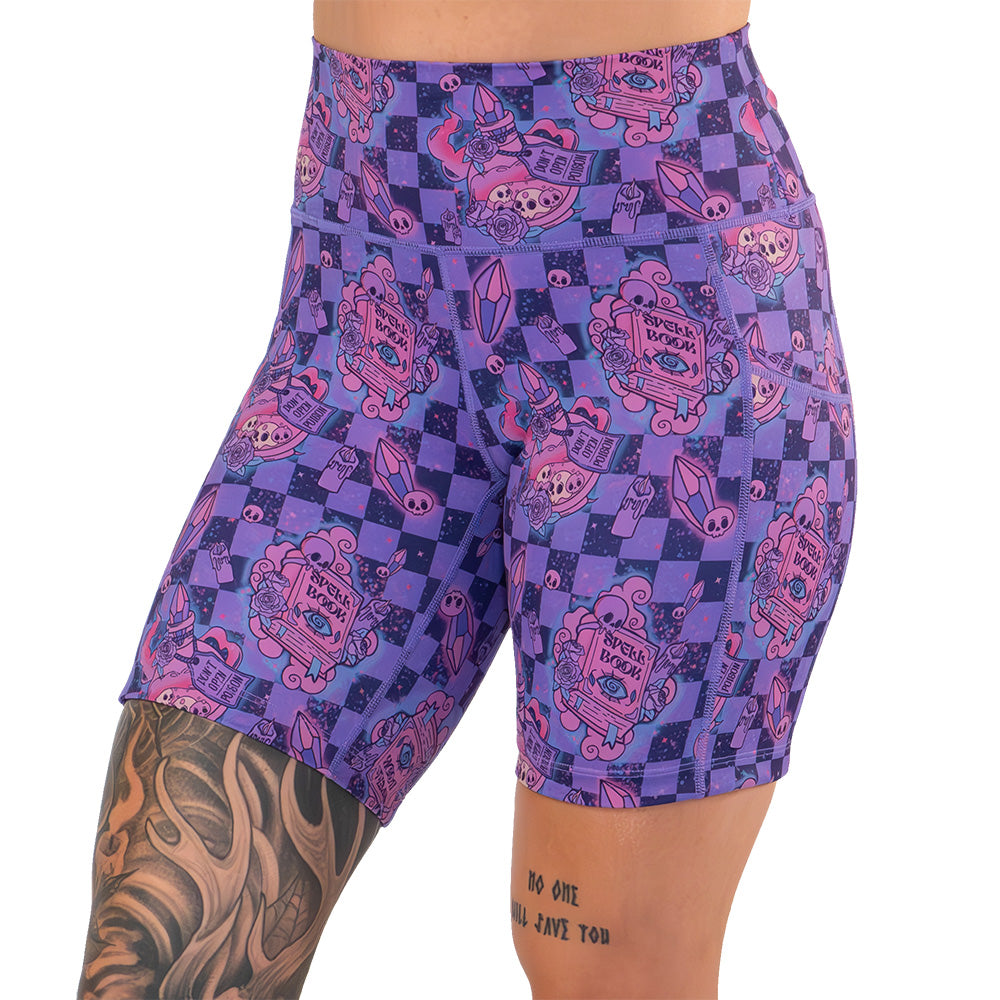Spellbound Women's High Waist Yoga Shorts - Breathable Workout Shorts for Running, Gym & Lounge - Comfortable Stretchy Athletic Shorts