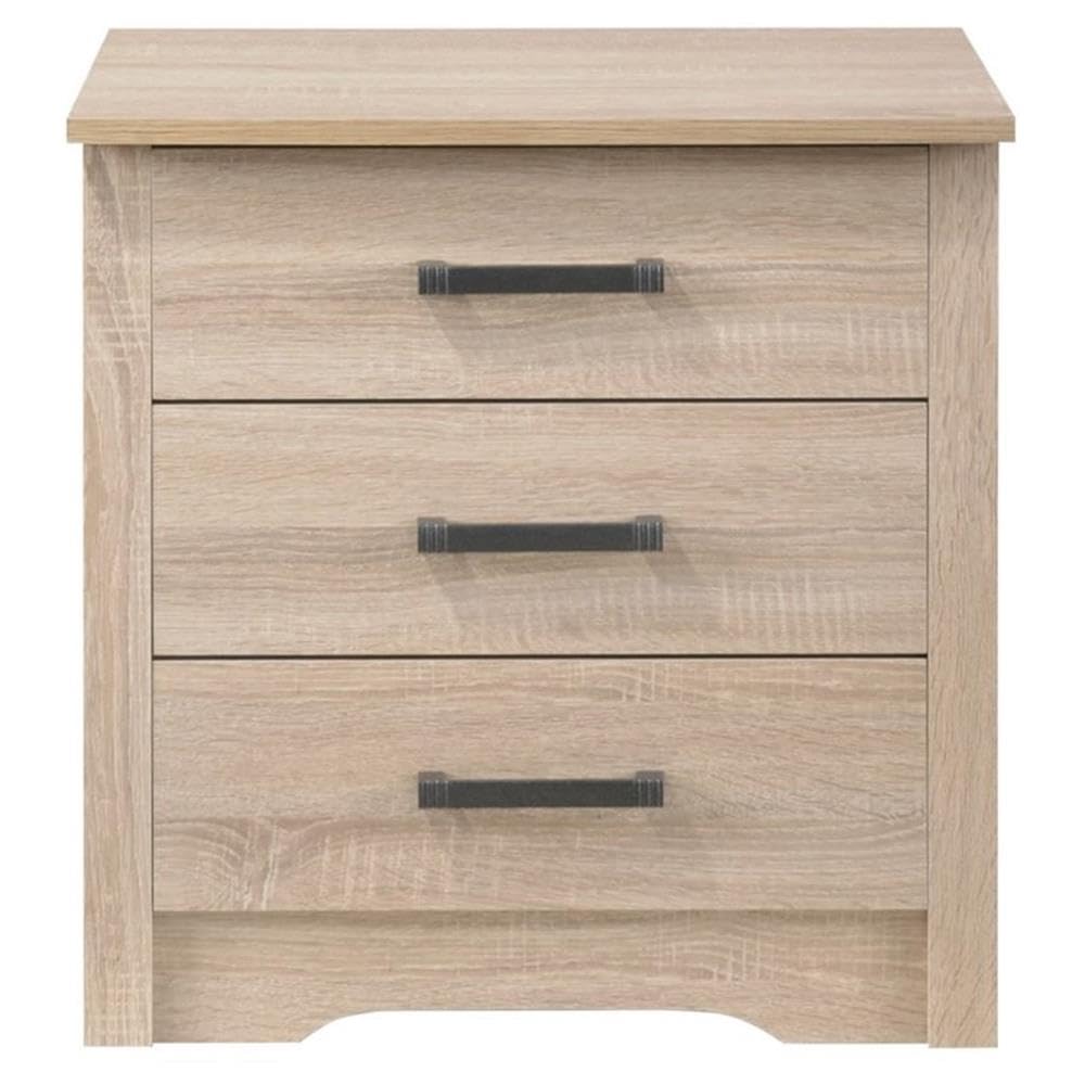 Glory Furniture Hudson 3-Drawer RTA Nightstand in Sandalwood Finish - Modern Bedside Table for Bedroom, Guest Room & Nursery Storage