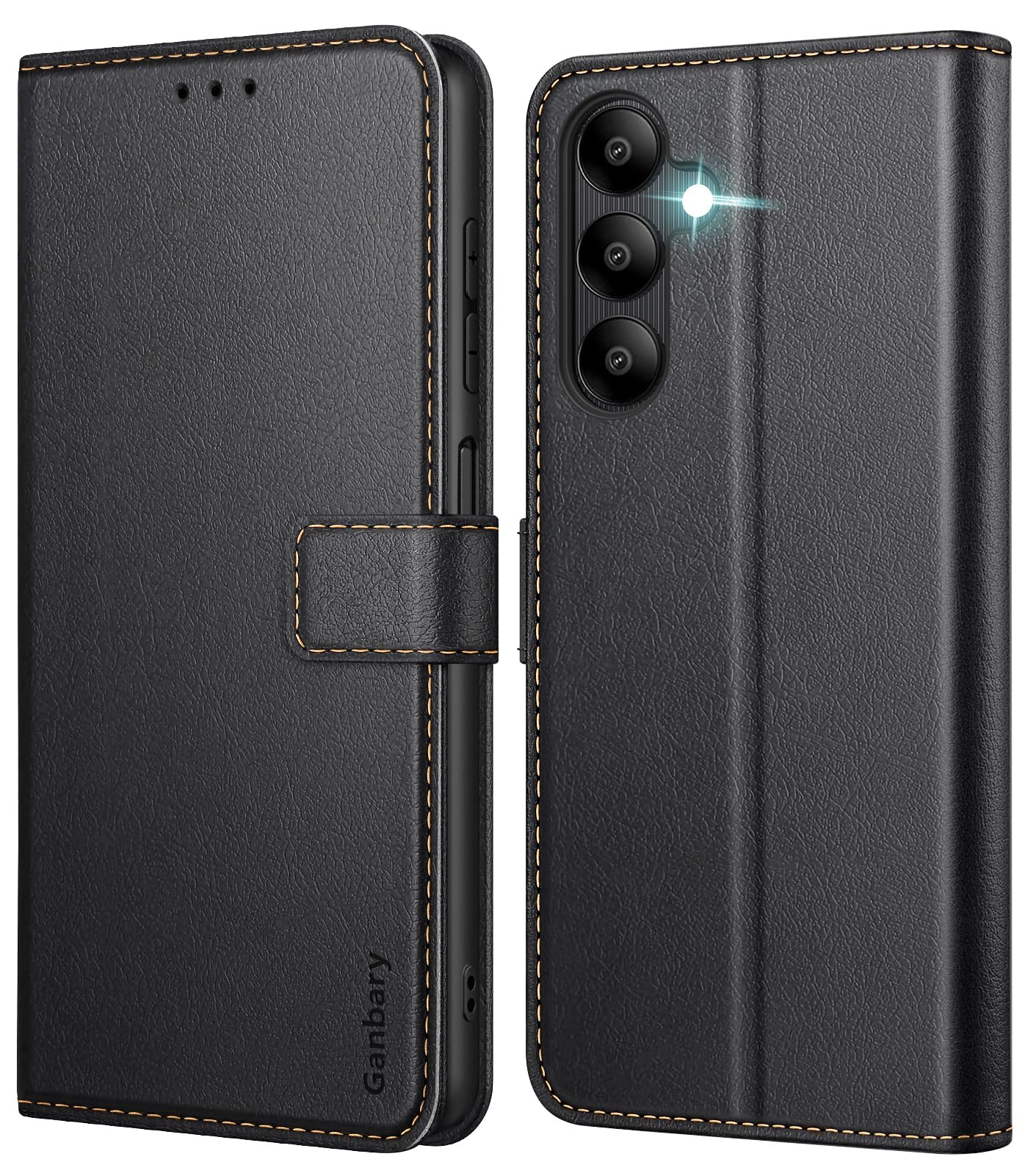 Premium PU Leather Flip Wallet Case for Samsung Galaxy A05s - Black | Shockproof Protective Cover with Card Slots | Perfect for Work, Travel & Daily Use
