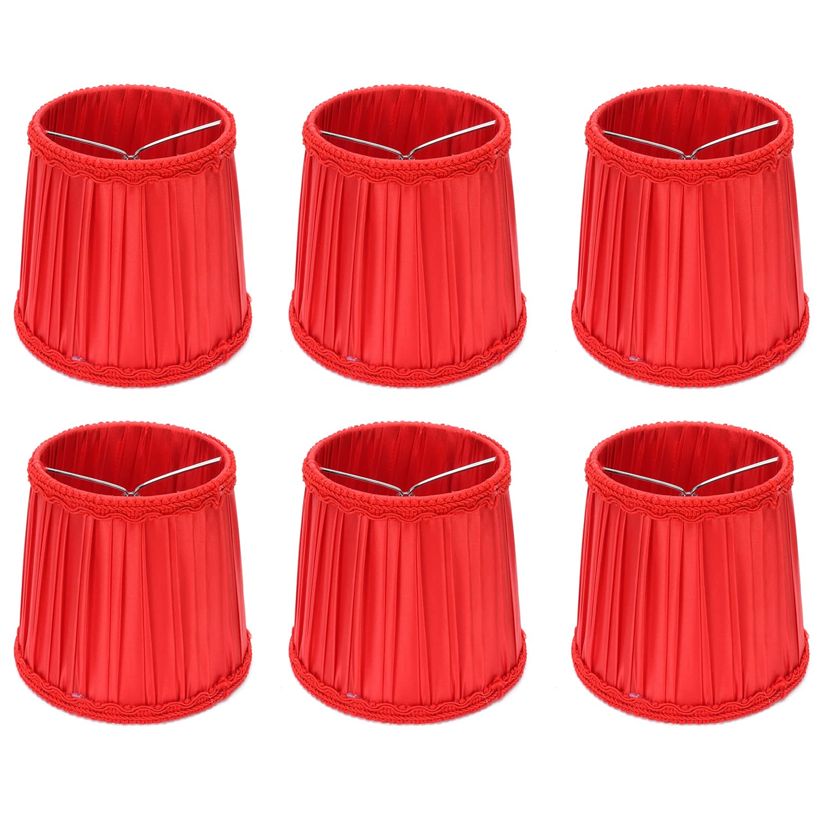Honiwu 6PCS Round Fabric Lampshades for E14 Desk Lamp - Vintage Home Decor Lighting Accessories for Living Room, Bedroom & Office Interior Design