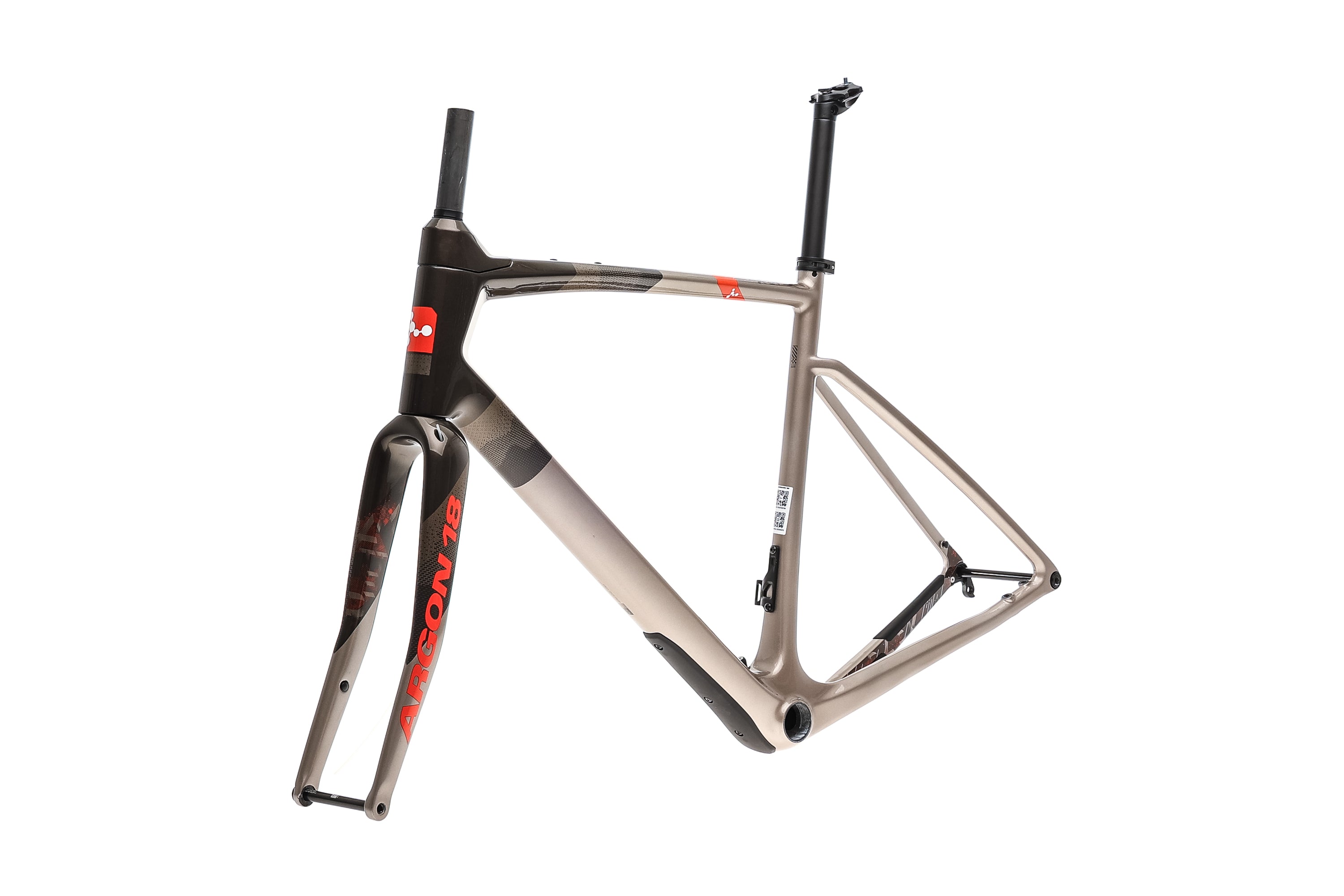 Argon 18 Dark Matter Frameset 2022 - Hyper Silver/Coal Gloss Carbon Road Bike Frame | Lightweight & Aerodynamic for Racing & Endurance Cycling