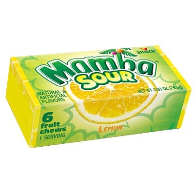 Sour Mamba Fruit Chews Candy - 6 Pieces per Pack (48 Packs Total) | Tangy & Sweet Assorted Flavors for Parties, Snacks, and Office Treats