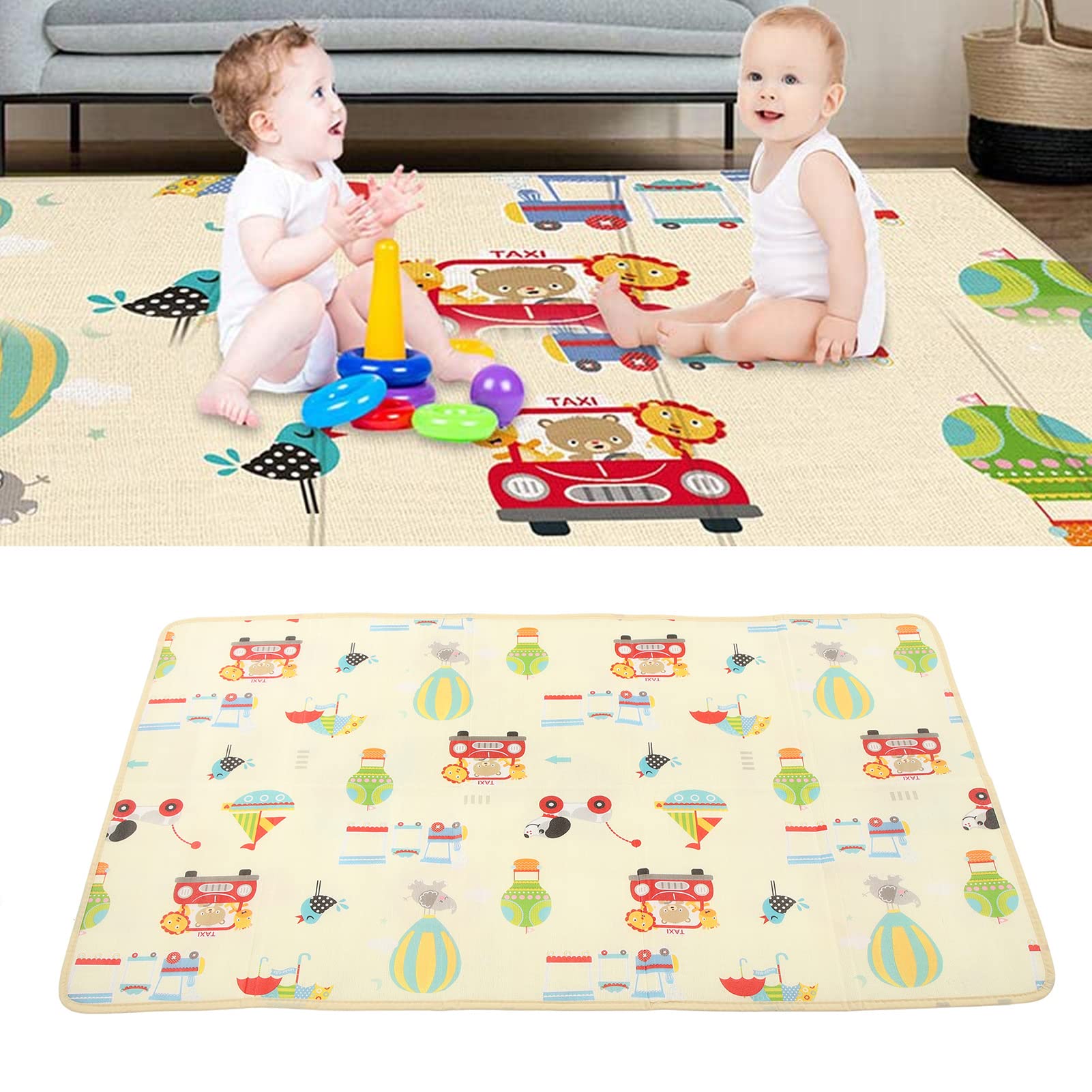 **Foldable Baby Play Mat - Extra Large Waterproof Crawling Mat for Toddlers & Infants - Non-Toxic, Odorless & Dirt-Resistant Activity Playmat for Home, Nursery & Daycare Use**    *(Use Cases: Perfect for playtime, tummy time, crawling practice, and safe floor activities at home, daycare, or outdoor adventures!)*