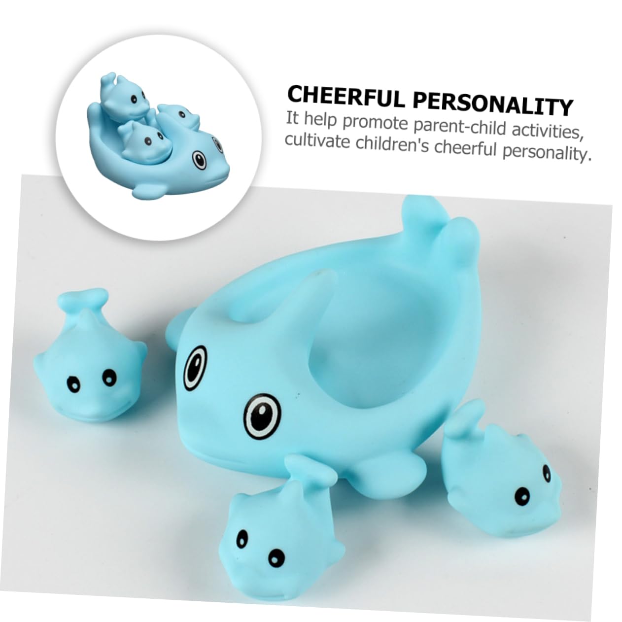 FAVOMOTO 4 Pack Bath Toys for Kids - Waterproof Vinyl Shower Games Set in Sky Blue - Fun Bathtime Play for Toddlers & Infants