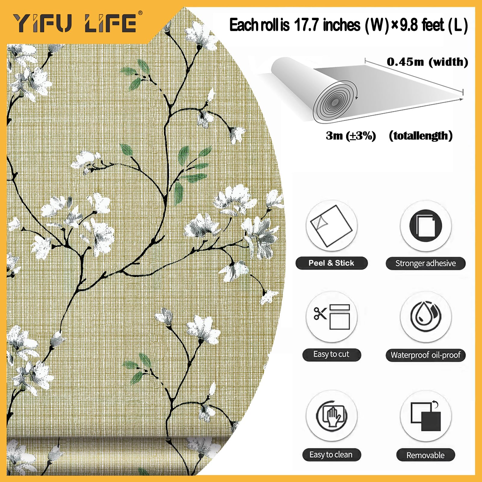 Floral Peel and Stick Wallpaper - 17.7