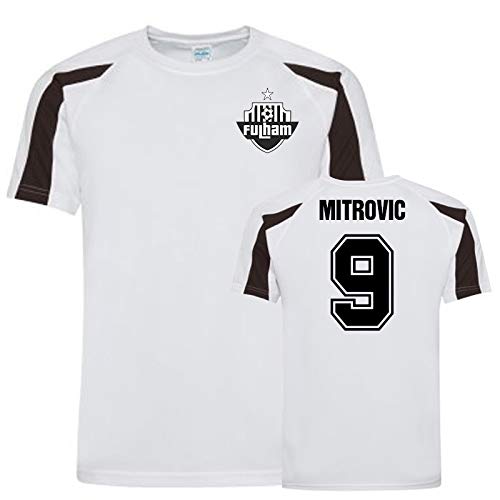 Official Aleksandar Mitrovic Fulham FC Soccer Training Jersey - White - Premium Breathable Football Shirt for Men - Perfect for Training, Matches & Fan Support