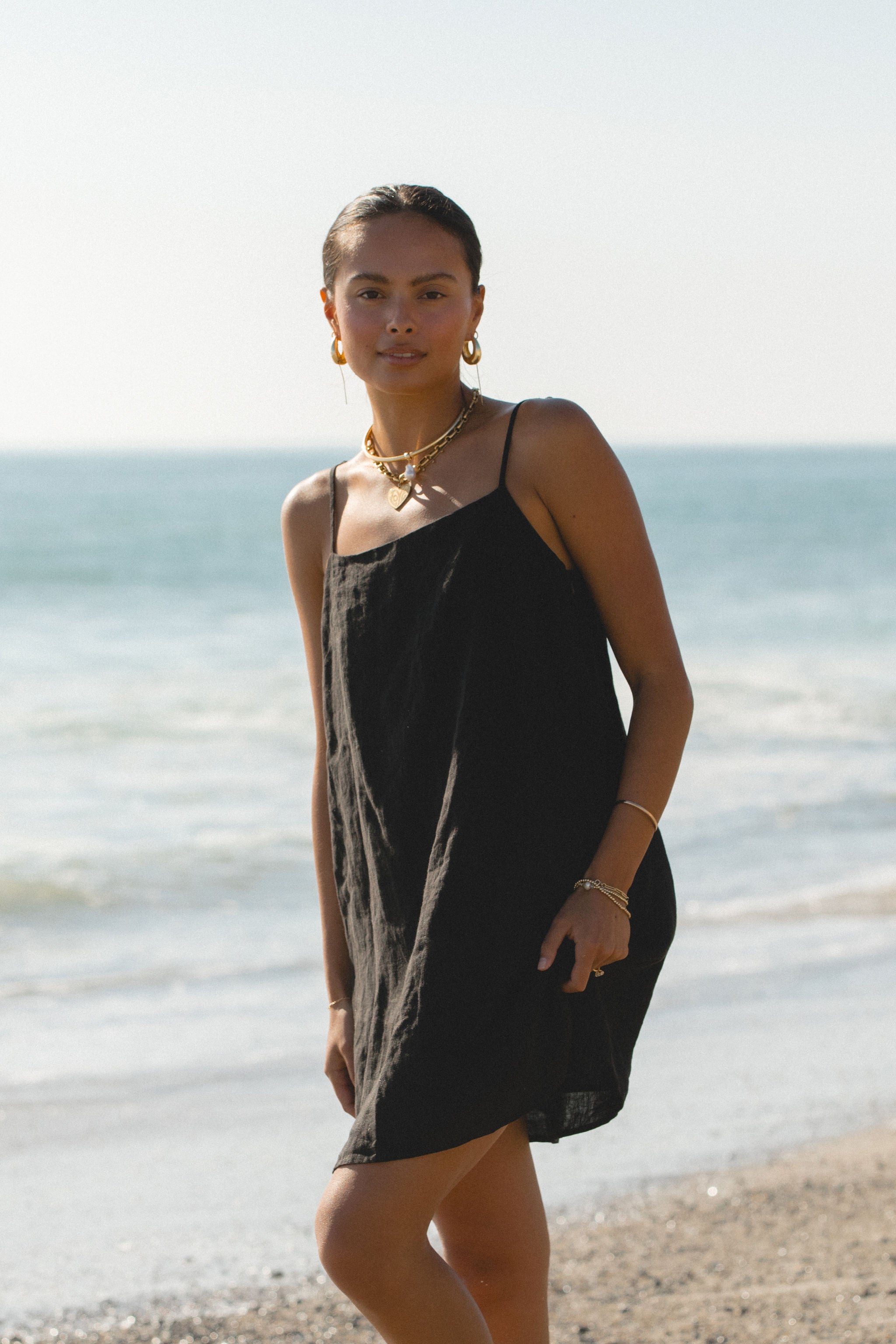 Sicily Linen Mini Dress for Women - Breathable Summer Sundress with Pockets | Perfect for Beach Vacation, Date Night & Casual Outings