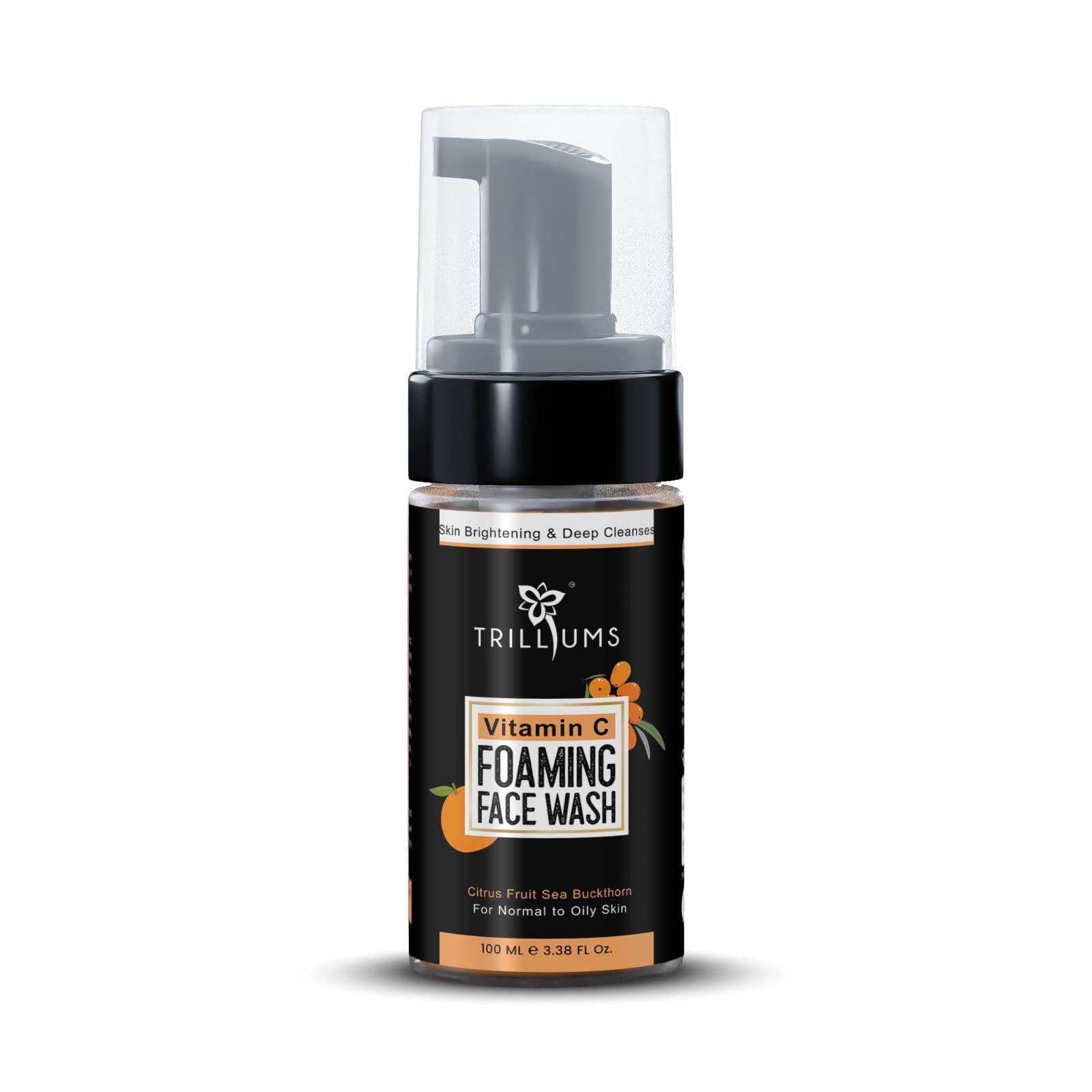 Trilliums Vitamin C Foaming Face Wash 100ml - Brightening & Cleansing Facial Cleanser for Glowing Skin | Perfect for Morning & Night Skincare Routine