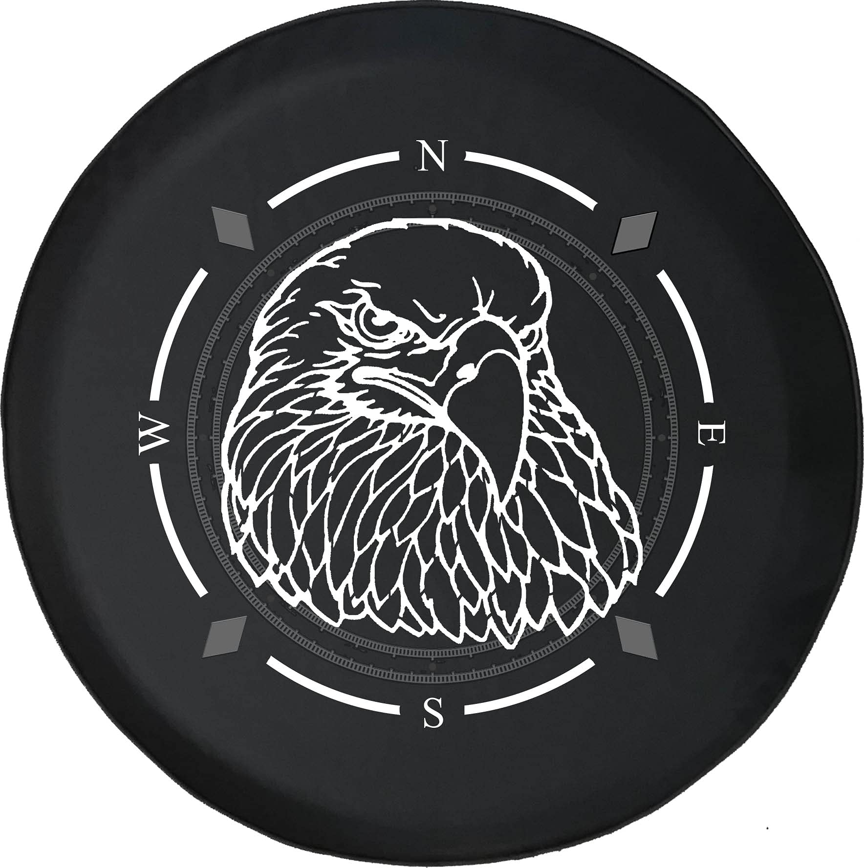 Patriotic American Eagle Spare Tire Cover with Compass Design - Universal Fit for SUV, Trailer, RV & Most Vehicles | Durable Wheel Accessory for Outdoor Adventures & Road Trips
