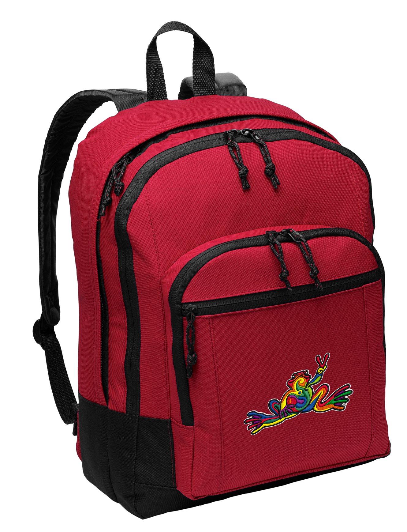 Peace Frogs Medium Classic Backpack with Laptop Sleeve - Durable School & College Backpack for Students, Travel & Everyday Use