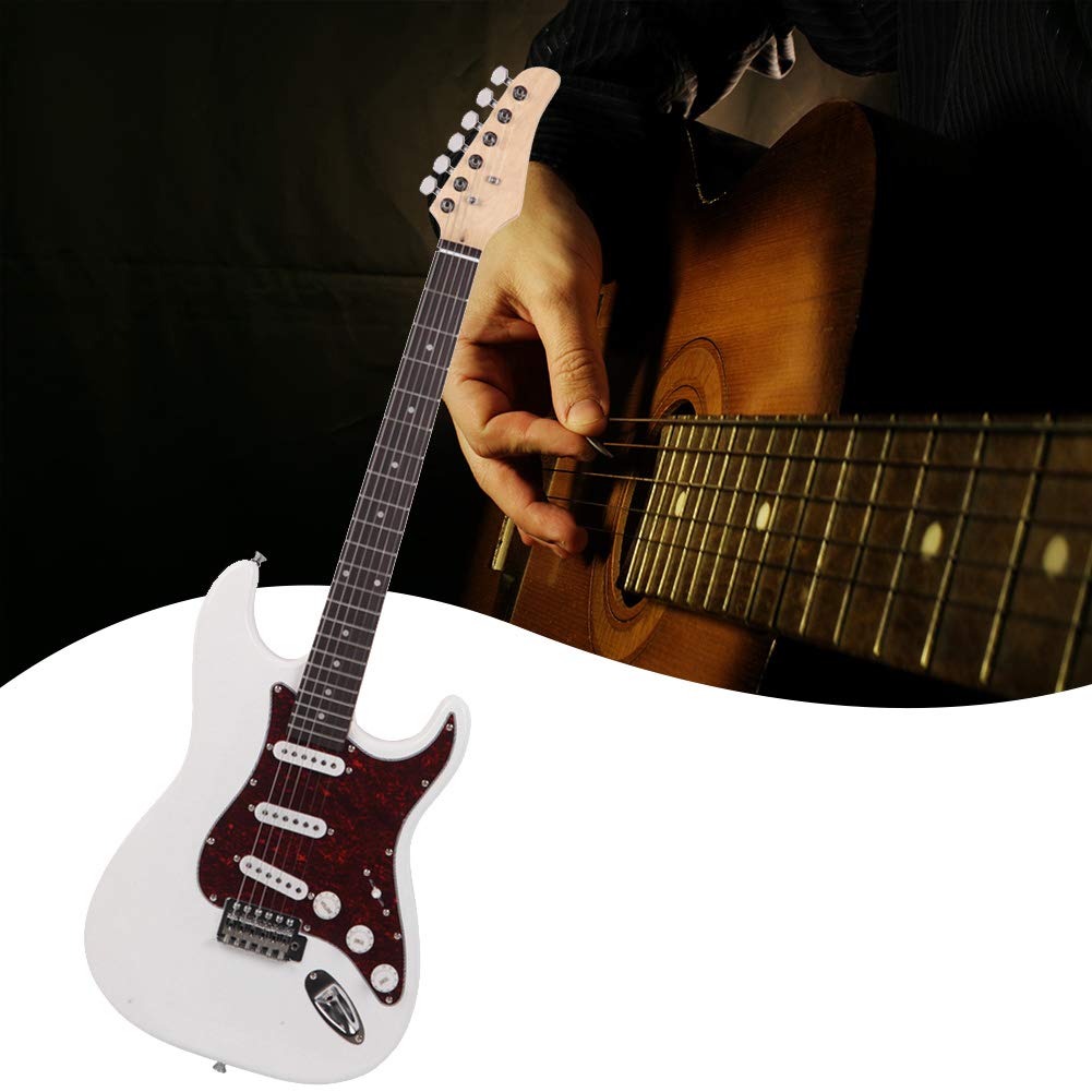 ST3 Stylish Pearl-Shaped Pickguard for Electric Guitar - White & Red (96645856) | Perfect for Rock, Jazz & Stage Performances
