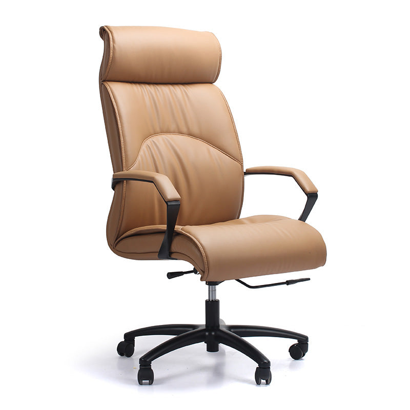 ARTURO Ergonomic High Back Office Chair with Lumbar Support - Tan & Black Leather Executive Chair for Home & Office Workspace Comfort