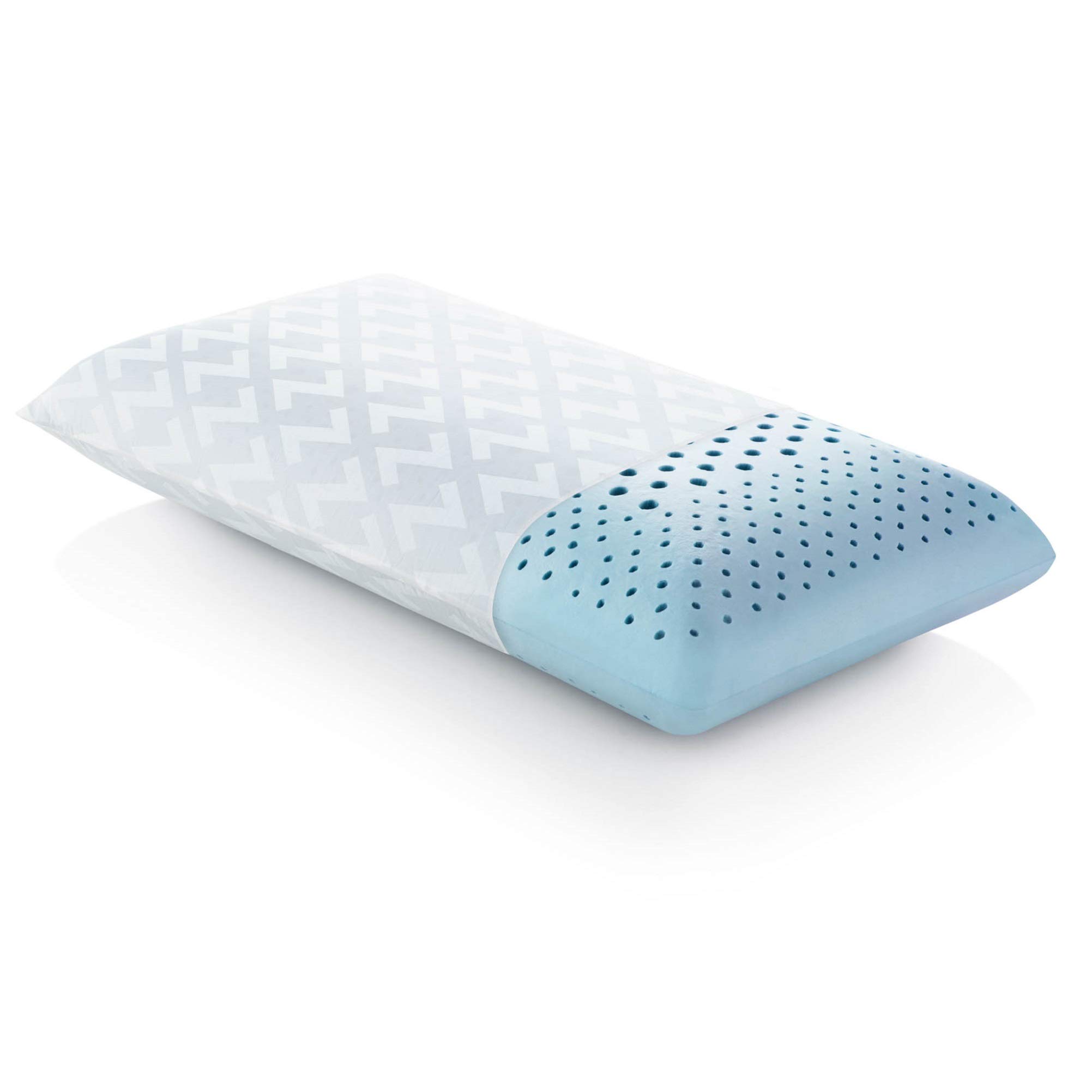 Z ZONED GEL DOUGH Gel-Infused Memory Foam Pillow for Side, Back & Stomach Sleepers - Queen Size Low Loft Cooling Pillow with 5-Year Warranty - Perfect for Hot Sleepers & Neck Pain Relief