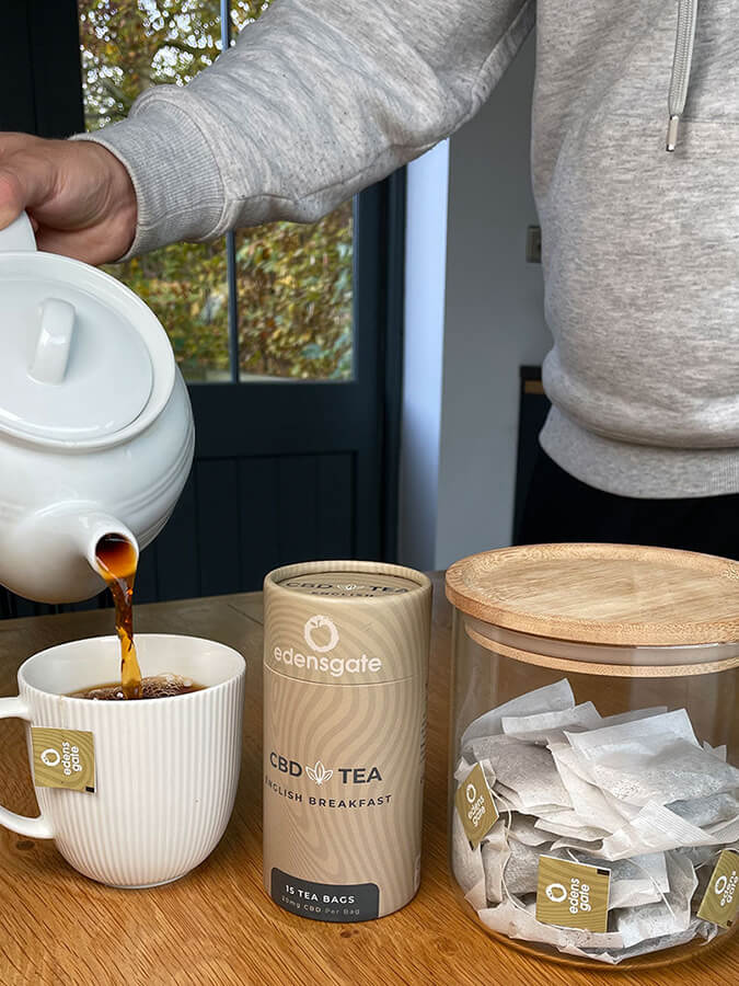 Premium Organic CBD Tea for Relaxation & Stress Relief - Natural Herbal Infusion with Cannabidiol - Perfect for Evening Wind Down & Wellness Routine