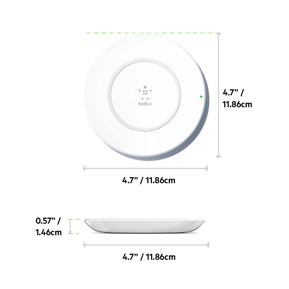 Belkin 7.5W Fast Wireless Charging Pad - Qi Certified for iPhone, Samsung Galaxy & AirPods - EU Plug (White) | Perfect for Bedside, Office & Car Charging