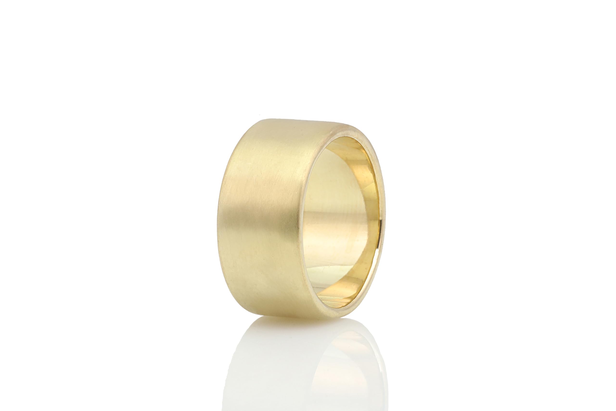 10mm Wide Brushed Gold Band Ring - Handcrafted Elegant Wedding & Engagement Ring - Promise & Friendship Rings - Perfect for Anniversaries, Proposals & Special Occasions