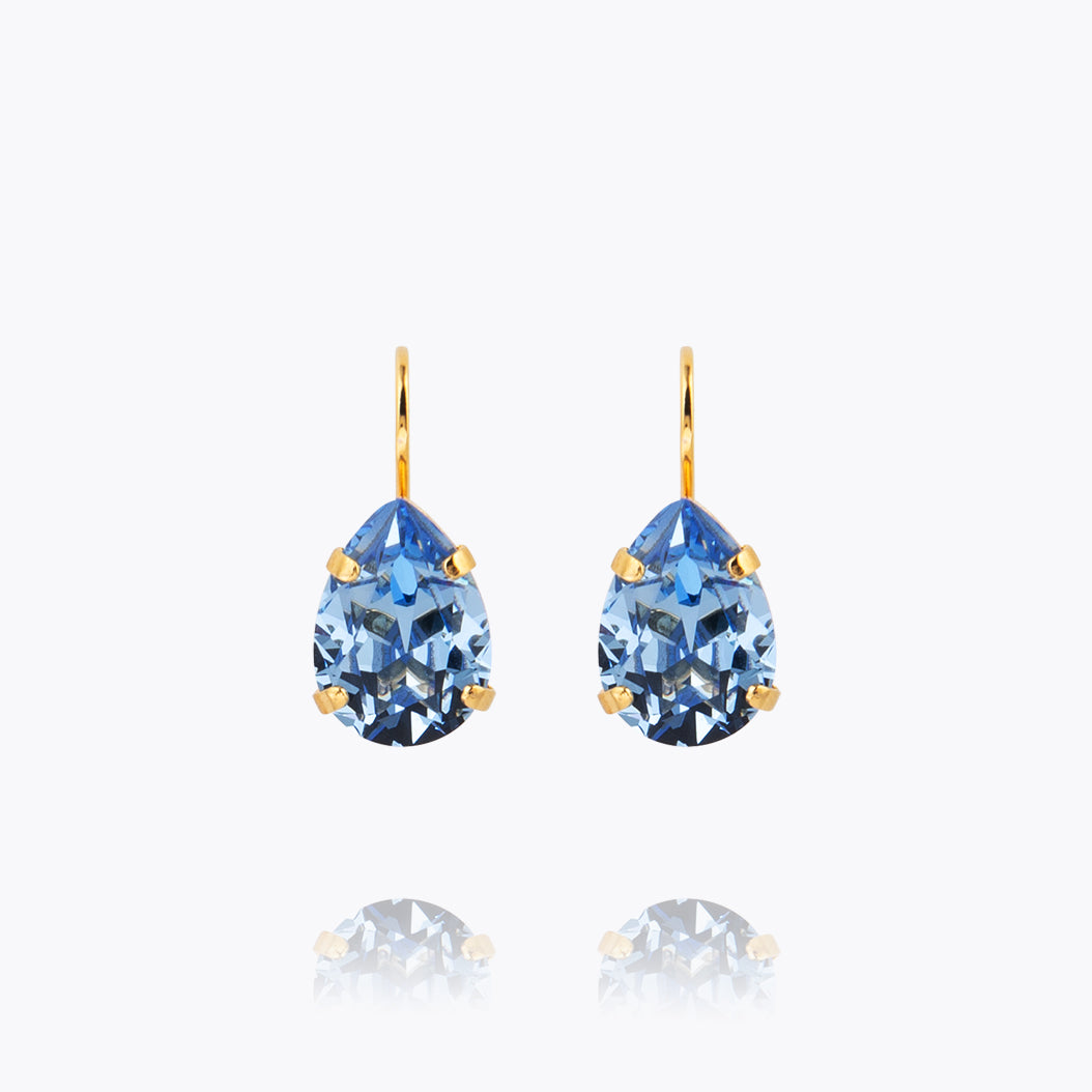 Mini Drop Clasp Earrings - Light Sapphire Blue Dangle Earrings for Women | Elegant Jewelry Gift for Party, Wedding & Everyday Wear