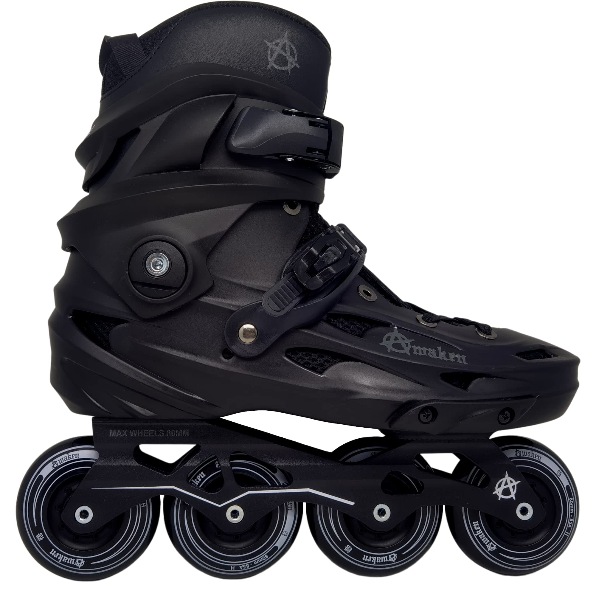 AWAKEN Free Ride Inline Skates for Adults - Black High Performance Rollerblades for Outdoor Fitness, Street Skating & Urban Commuting