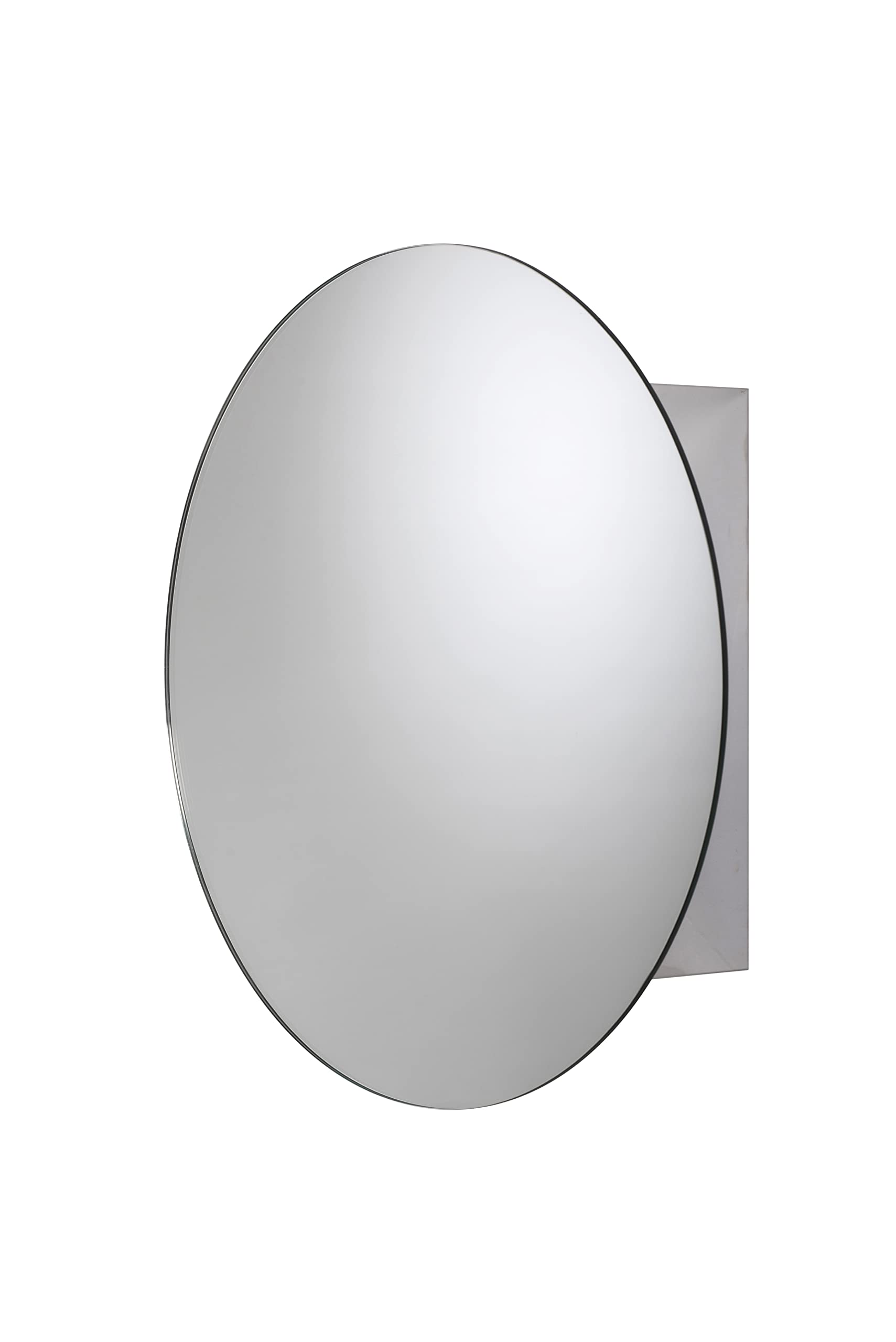 Croydex Severn Stainless Steel Bathroom Mirror Cabinet - Wall Mounted, Space Saving Design for Small Bathrooms - Fully Assembled with Fixed Internal Shelf - 11 x 50 x 50cm - Perfect for Modern Bathrooms, Powder Rooms & Compact Spaces