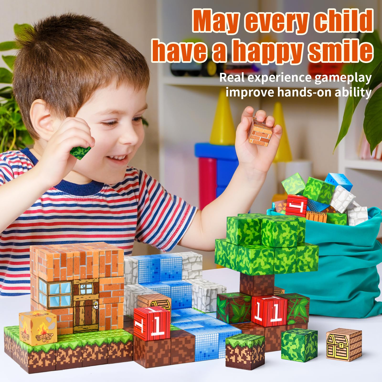 100PCS Magnetic Building Blocks - STEM Educational Toys for Kids Ages 3-9, Sensory Learning Games for Toddlers & Preschoolers | Perfect Christmas Birthday Gift for Boys & Girls | Encourage Creativity & Early STEM Development at Home or Classroom