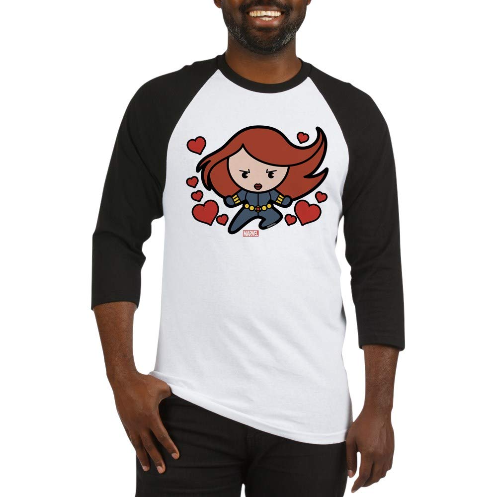 Black Widow Hearts Baseball Tee - Marvel Superhero Graphic T-Shirt for Men & Women | Casual Wear, Cosplay, and Comic Con Outfits
