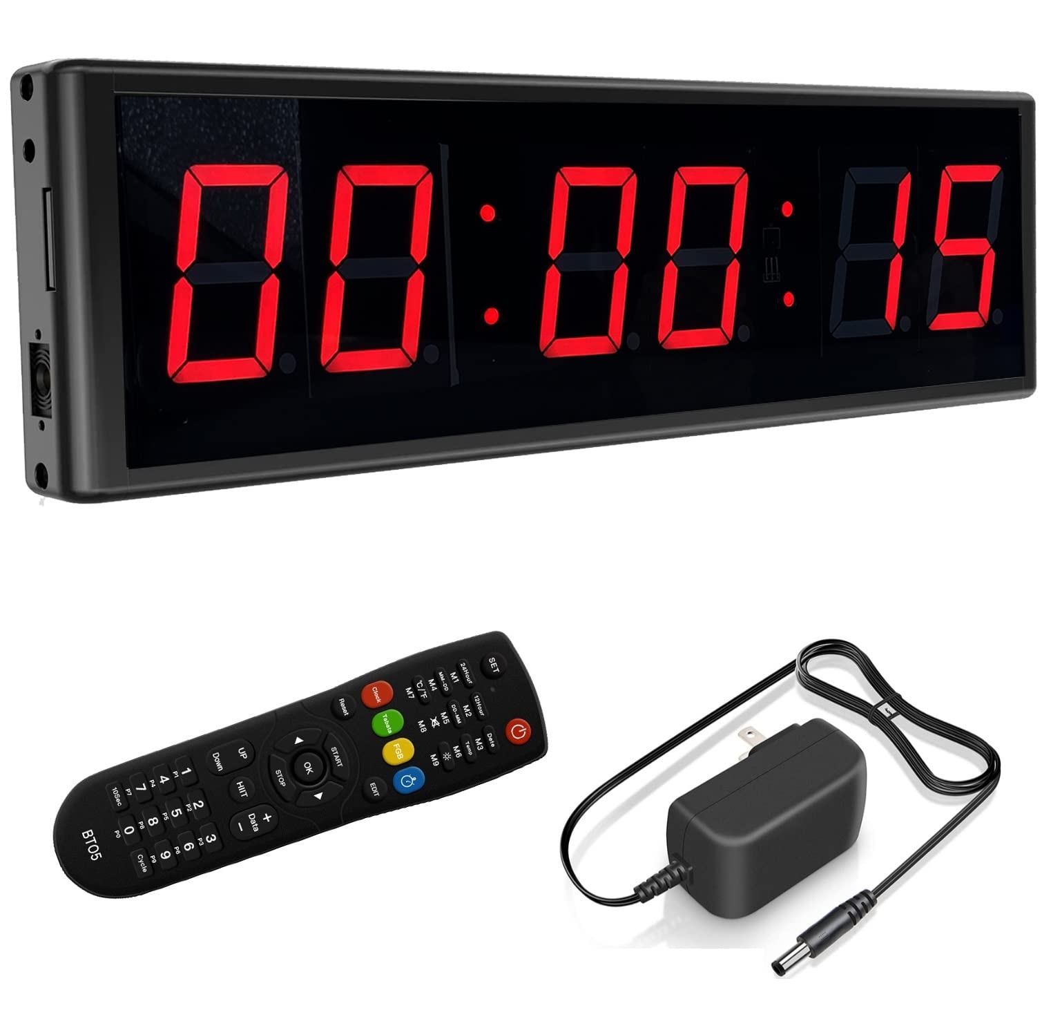 2.3 Inch LED Digital Countdown Wall Clock - Gym Timer & Stopwatch with Large Display for Fitness, Workouts, Kitchen, Office & Classroom Use
