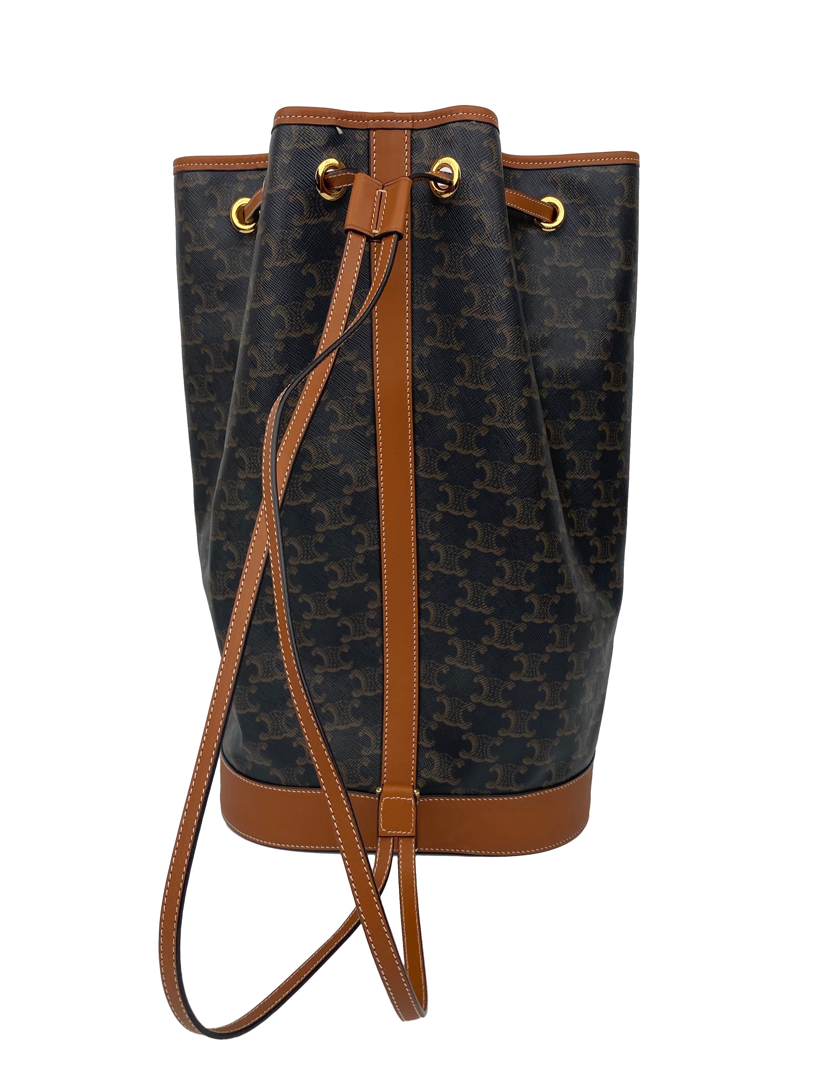 Celine Monogram Logo Bucket Bag - Luxury Leather Shoulder Bag for Women | Fashionable Handbag for Work, Travel & Everyday Use