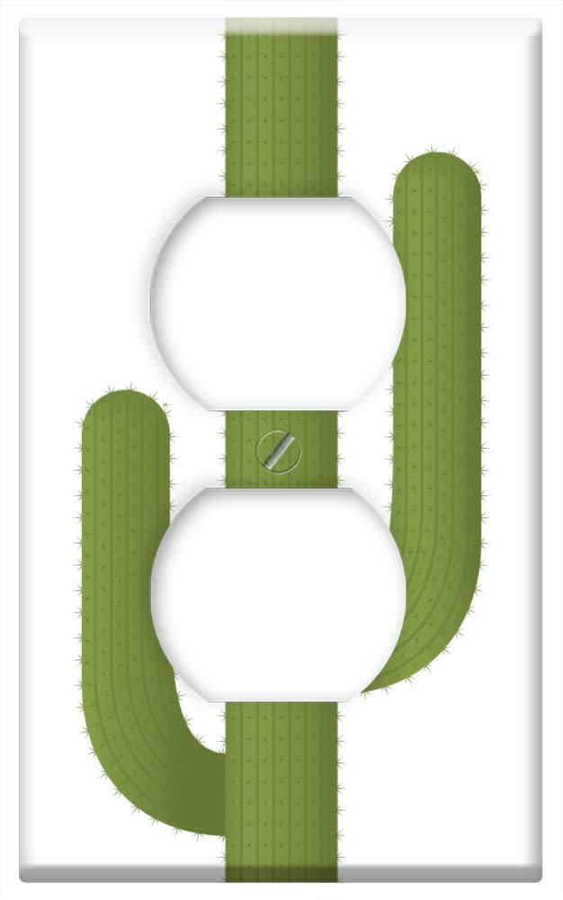 Cactus Switch Plate Outlet Cover - Green Desert Thorn Nature Design for Home Decor | Perfect for Living Room, Bedroom, and Office Wall Outlet Protection