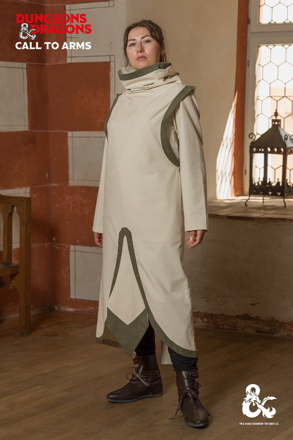 Dungeons & Dragons Cleric Tabard - Natural/Seaweed Color Fantasy Costume for Cosplay, LARP & D&D Game Nights | Perfect for Role-Playing, Halloween & Medieval Themed Events