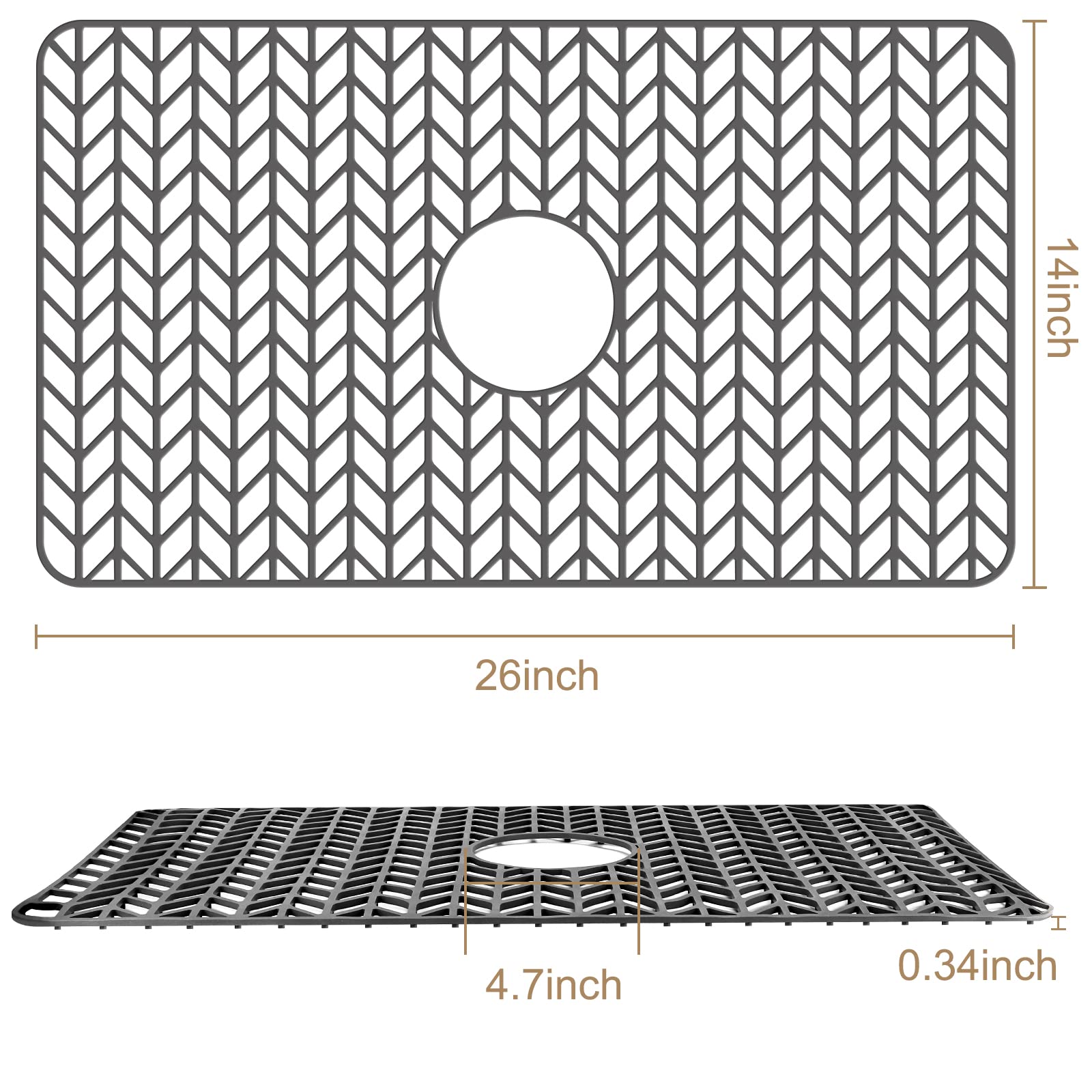 Non-Slip Silicone Sink Protector Mat - 26