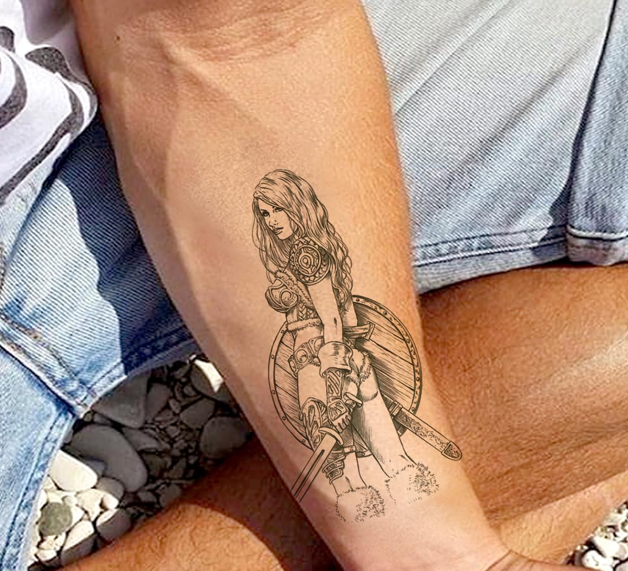 Waterproof Temporary Tattoo Stickers for Men & Women - 3D Realistic Flowers, Butterflies, Stars, Angels, Wolves & Armband Designs (21X15cm) | Perfect for Parties, Halloween, Cosplay & Body Art