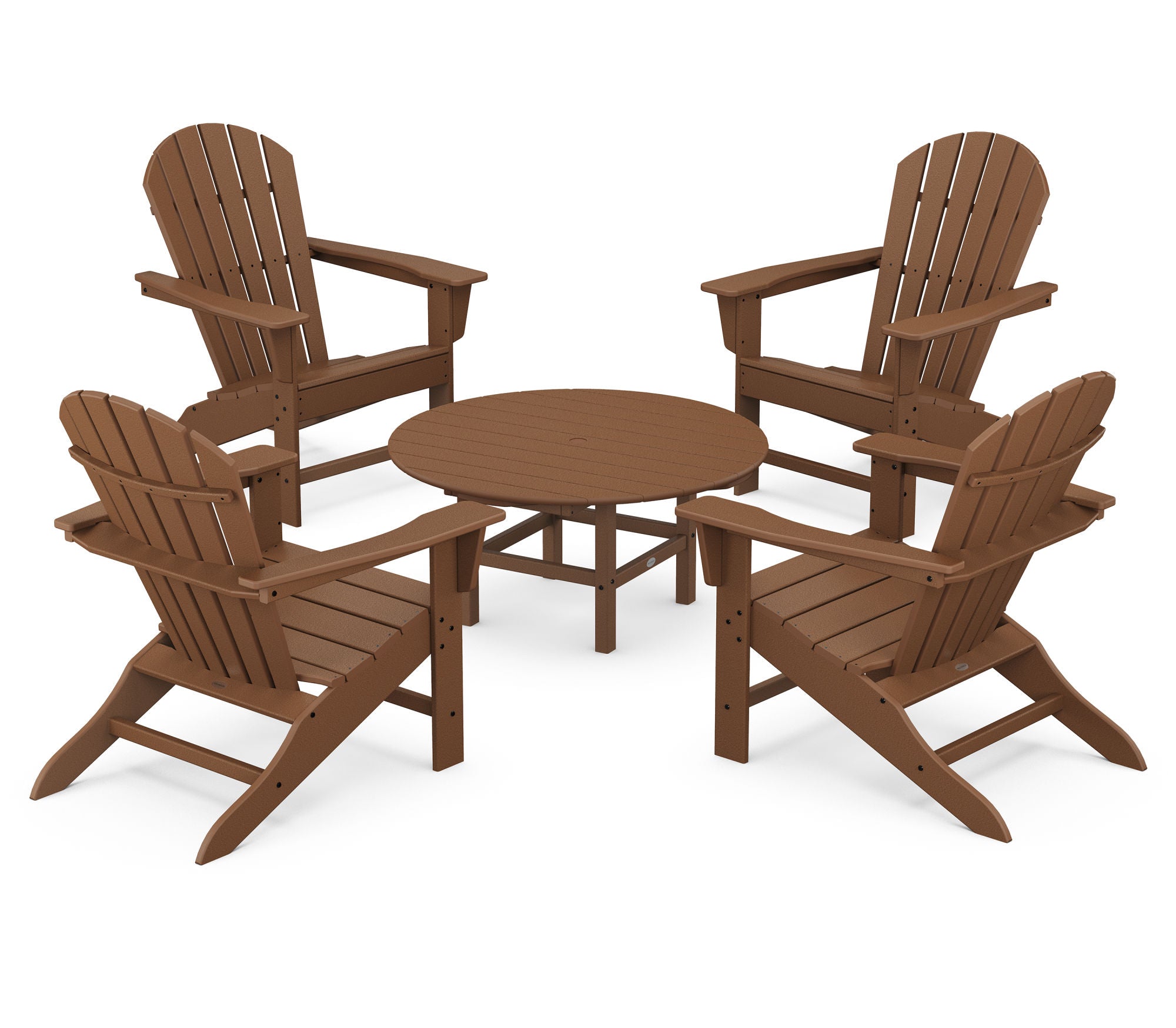 POLYWOOD South Beach 5-Piece Outdoor Conversation Set - Durable All-Weather Wicker Patio Furniture for Poolside, Garden & Backyard Relaxation