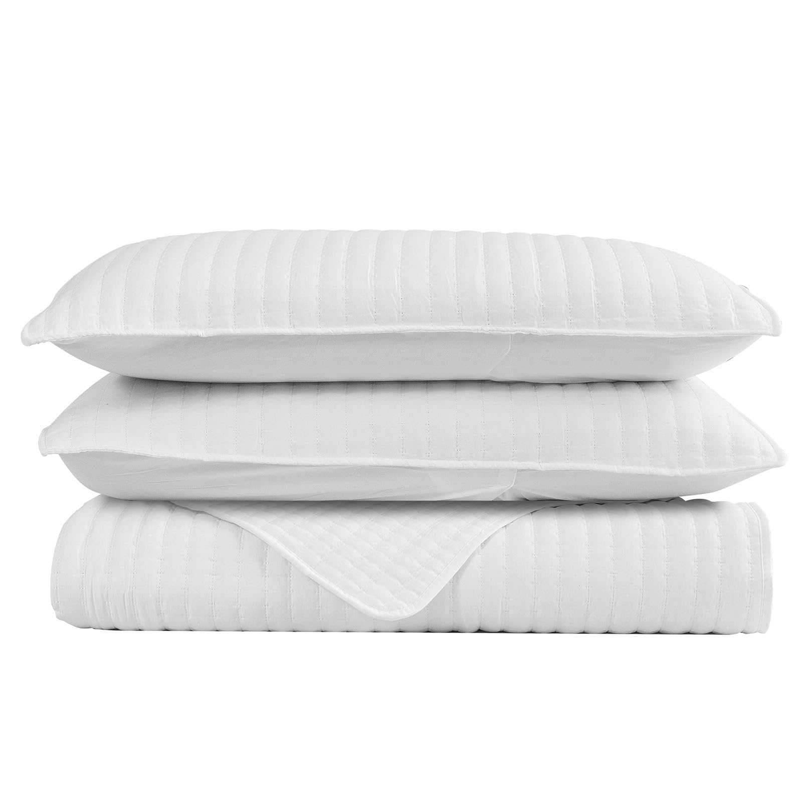 Petrichor White Queen Size Quilt Set - Ultra Soft, Breathable & Lightweight All-Season Bedspread | Pre-Washed, Machine Washable 3-Piece Comforter (90