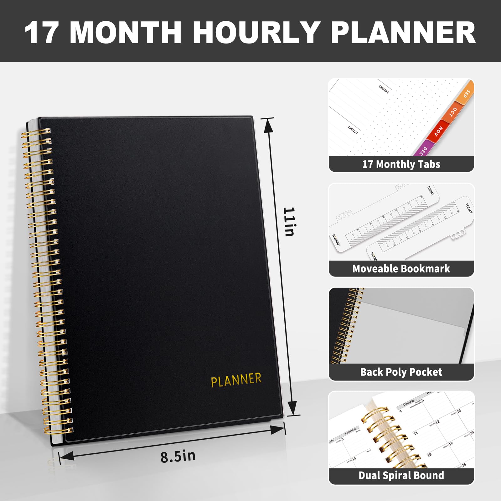 **SUNEE 2024-2025 Academic Planner - 17 Month Appointment Book (8.5