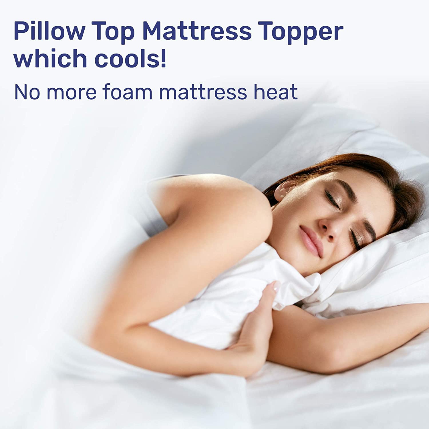 Sleep Mantra 100% Cotton Cooling Mattress Topper Queen Size - Premium Wrap-Around Design Fits 20-Inch Mattress - Ultra Soft Deep Pocket, Breathable Quilted Down Alternative Fill (Gray) - Perfect for Hot Sleepers & Bedroom Comfort Upgrade