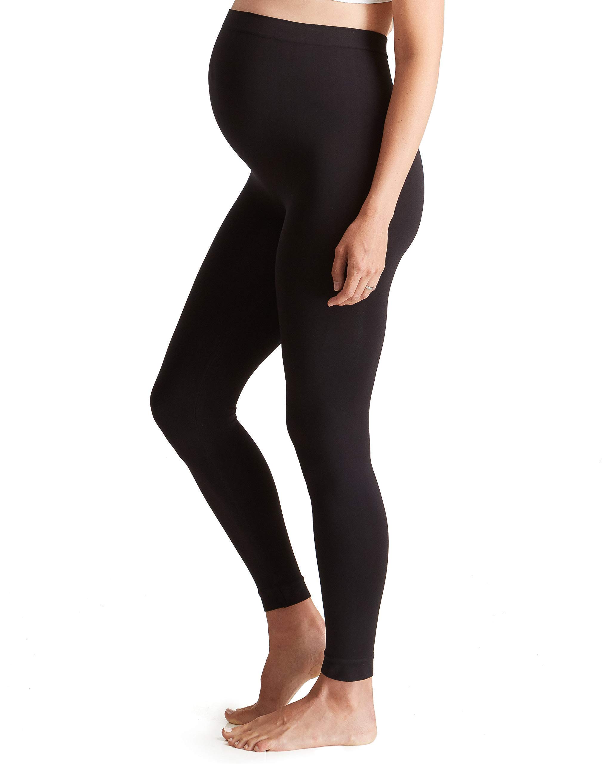 Ingrid & Isabel Women's Seamless Belly Support Maternity Leggings - Comfortable Pregnancy Yoga Pants for Workout, Lounge & Everyday Wear