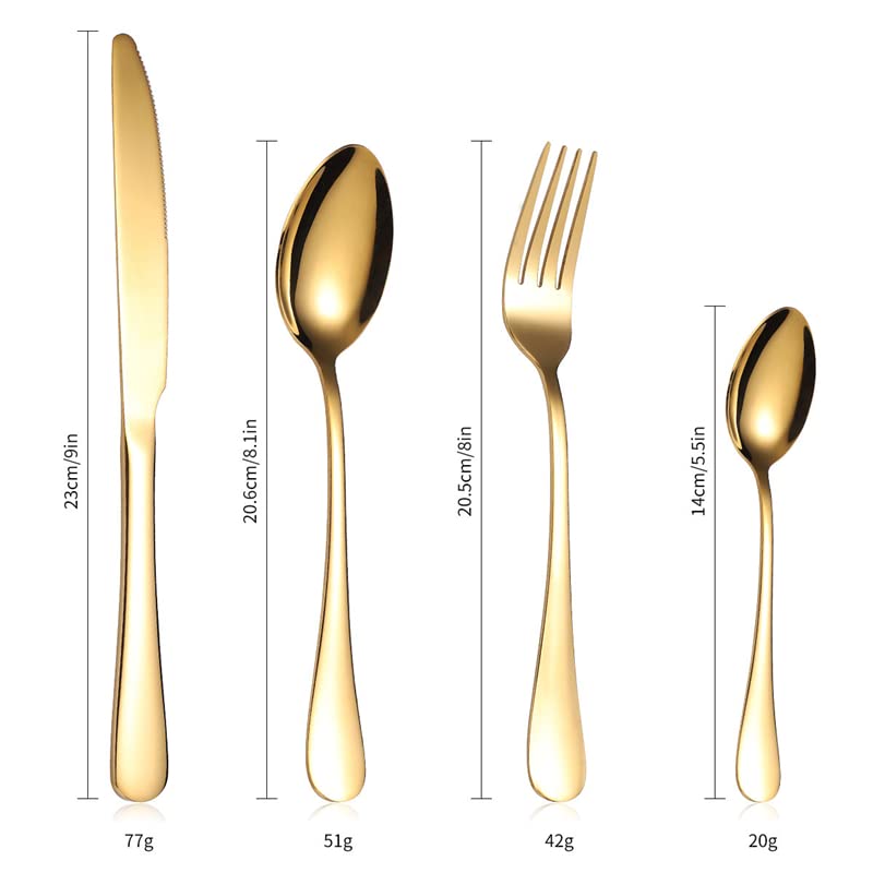 24-Piece Stainless Steel Silverware Flatware Set - Rose Gold Luxury Cutlery (Forks, Spoons, Knives) - Dishwasher Safe Dinnerware for Christmas, Thanksgiving & Formal Dining