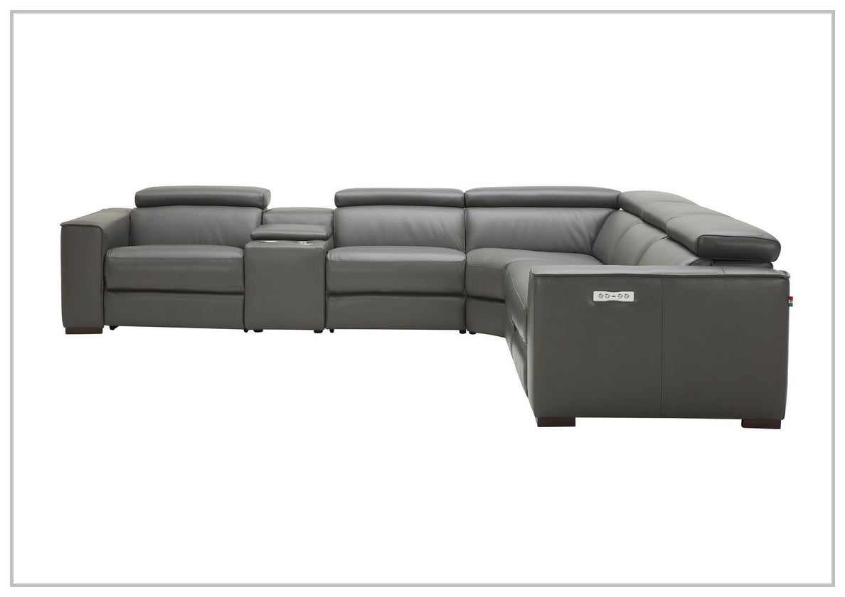Gio Italia Aventura L-Shaped Leather Power Reclining Sectional Sofa - Modern Living Room Furniture for Home Theater & Family Gatherings