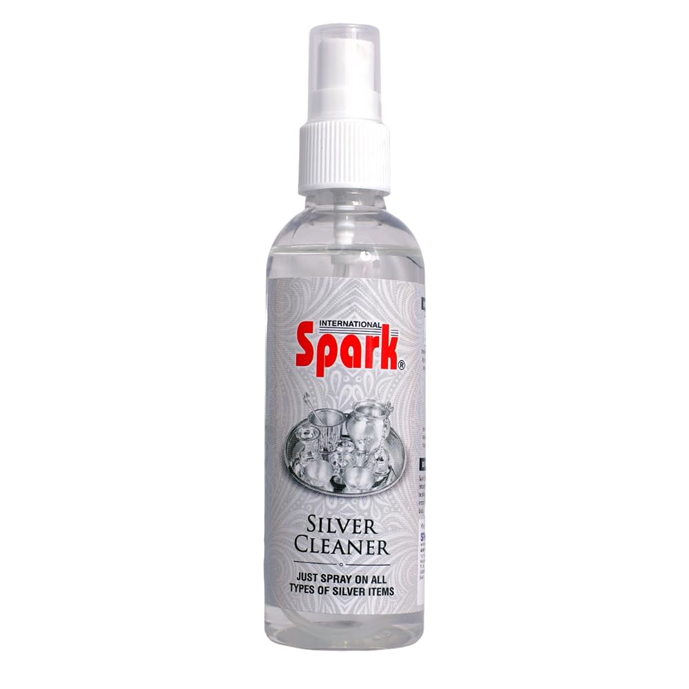 Spark International Silver Polish Cleaner Liquid Spray – 100ml for Tarnish Removal & Utensil Shine | Safe for Silverware, Jewelry & Cutlery | Perfect for Kitchen, Dining & Home Cleaning