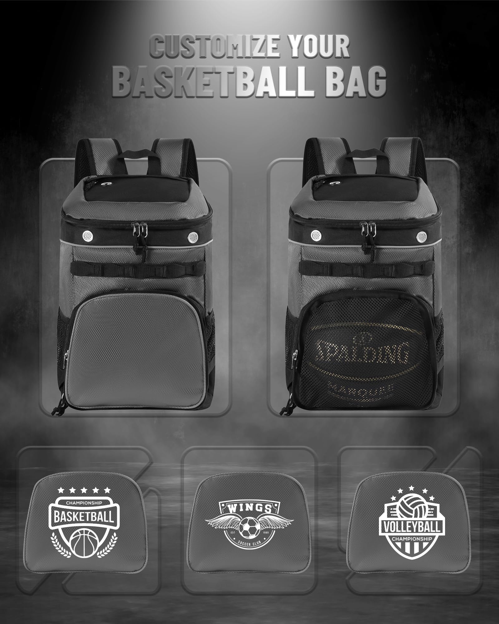 Basketball Backpack for Men & Women - Sports Gym Backpack with Ball Compartment & Shoe Storage - Perfect for Basketball, Soccer, Gym & Travel