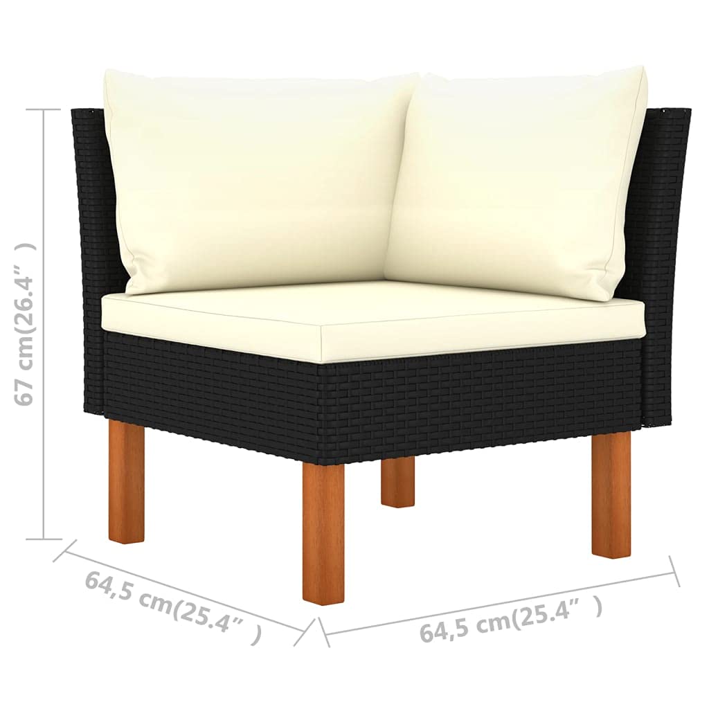 vidaXL 9-Piece Patio Lounge Set - Modern Farmhouse Outdoor Sectional Sofa with Cushions & Footrest for Garden, Yard, Backyard | Perfect for Relaxing, Entertaining & Outdoor Gatherings
