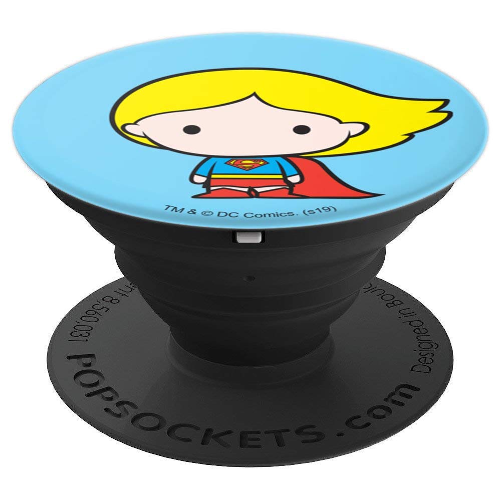 Superman & Supergirl Cute Chibi Character PopSockets - Standard PopGrip Swappable Phone Grip & Stand for iPhone, Samsung & Smartphones - Perfect for Fans, Gifts & Everyday Use